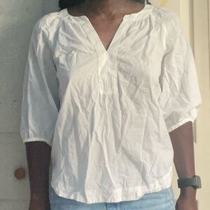 Loft blouse with v-neck and quarter sleeves